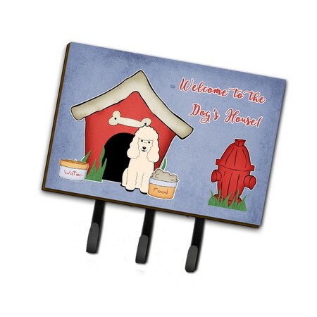 Jensendistributionservices Dog House Collection Poodle White Leash or Key Holder MI2087068